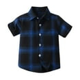 thumbnail image 2 of Plaid Shirts for Toddlers Boys 1-8 Years Short Sleeve Button-Down Tshirts Shirt Kids Casual Collared Comfort Going-Out Tees Tops Summer, 2 of 5