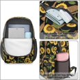thumbnail image 4 of Sunflower and Rolling Pin Black Pattern 17" Waterproof Oxford School Backpacks for Teens, S-Shape Padded Straps, for School, Travel, Hiking, Camping, 4 of 5
