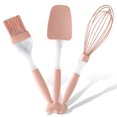 thumbnail image 1 of Moyic Juego de 3 espátulas, cepillo para aceite, batidor de huevos, Kit de silicona con mango de plástico, utensilios de cocina para asar a prueba de Herramientas y accesorios para hornear Moyic HA010065-00, 1 of 6
