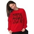 thumbnail image 4 of Normal People Scare Me Tales Horror Unisex Plus Fleece Graphic Sweatshirt Brisco Brands 2X, 4 of 5