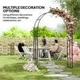 thumbnail image 5 of Outsunny 7.3ft Steel Garden Arch Trellis, Garden Arbor Trellis for Climbing Plants Roses Vines, Flower Arch Wedding Arch Stand for Lawn, Black, 5 of 9
