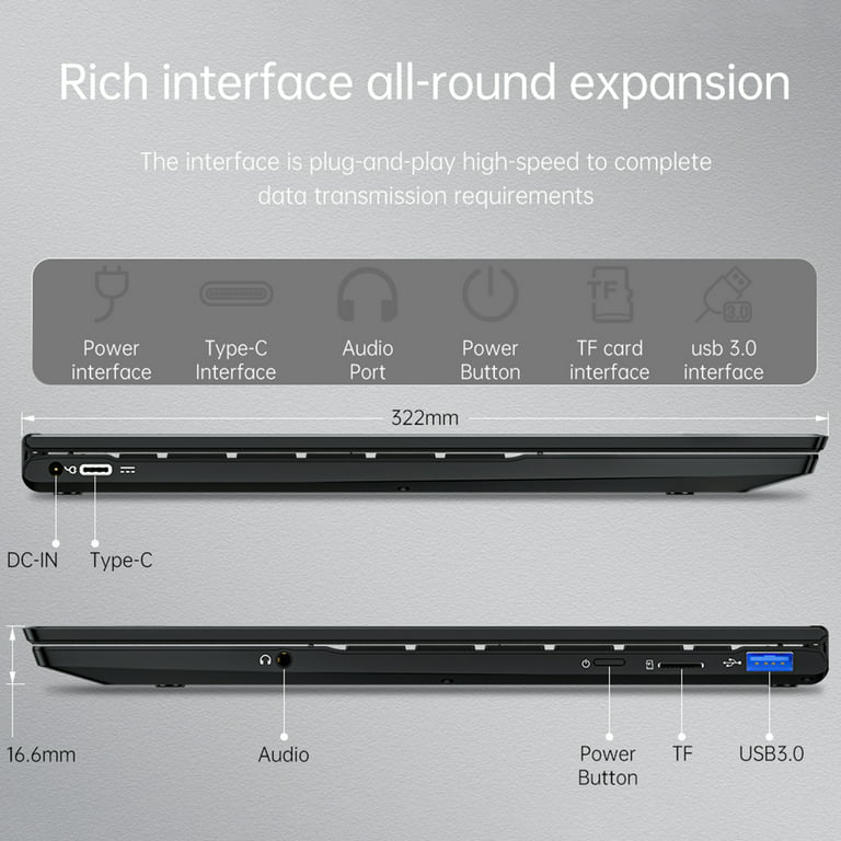 KUU Lepad Tablette PC 2-en-1 12 pouces 2K HD Écran Tactile
