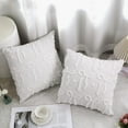 thumbnail image 3 of COOKCOK Bow Throw Pillow Covers 18x18 Set of 2 Decorative Pillow Covers Soft Plush Faux Wool Aesthetic Pillowcases Preppy Room Decor for Bed Sofa Couch Living Room, White, 3 of 7