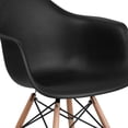 thumbnail image 3 of 2 Pk. Alonza Series Black Plastic Chair with Wooden Legs, 3 of 9