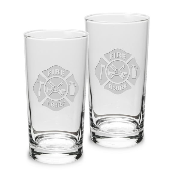 Firefighter 10 oz Classic High Ball Glass - Set of 2