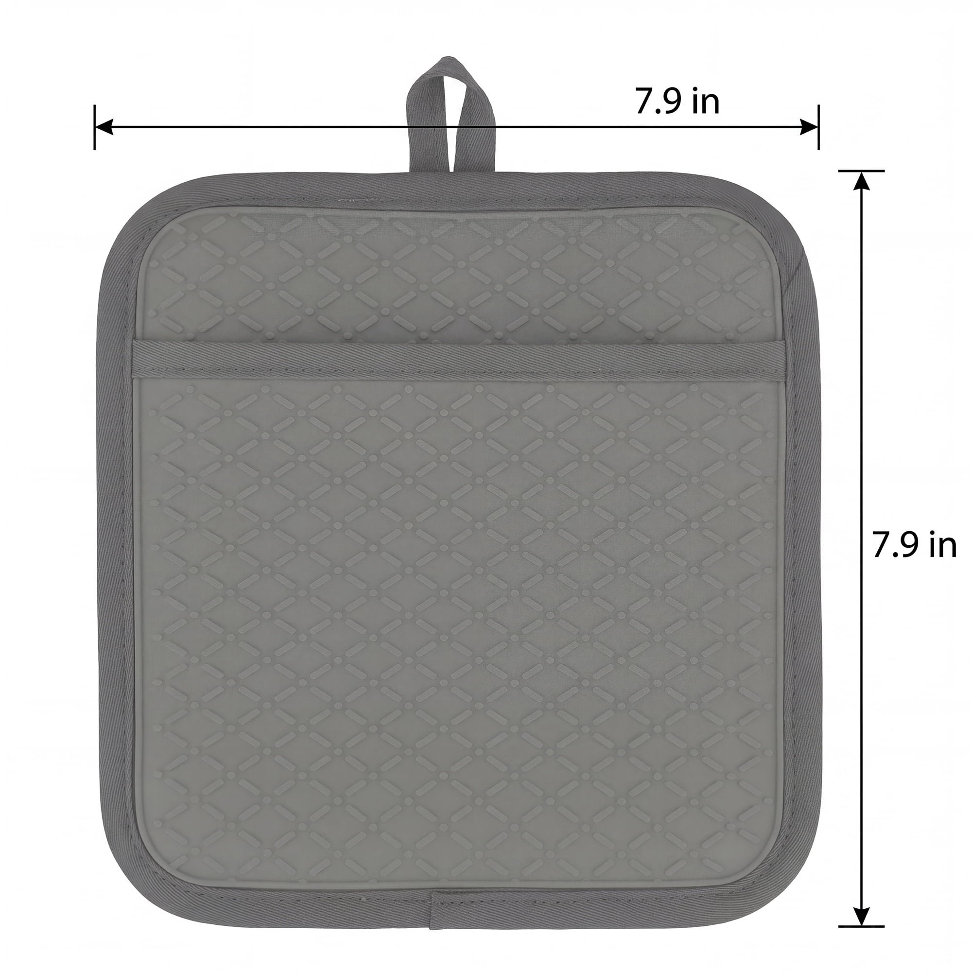 Unique Bargains Pot Holders Heat Resistant Non Slip Hot Pad for Cooking Gray 7.9" x 7.9"