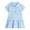 Blue, variant on WRKEKC Girls Summer Dress Ice Cream Print Turn Down Collar Knit Dress with Ruffle Hem Casual Style for Girls 2-8 Years