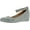 Silver, variant on Chase & Chloe Womens BOBBY-12 Round Toe Med Low Heel Wedge Pump