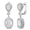 White, variant on 925 Sterling Silver Rectangular Teardrop White Clear CZ Drop Dangle Earrings, 1.2"