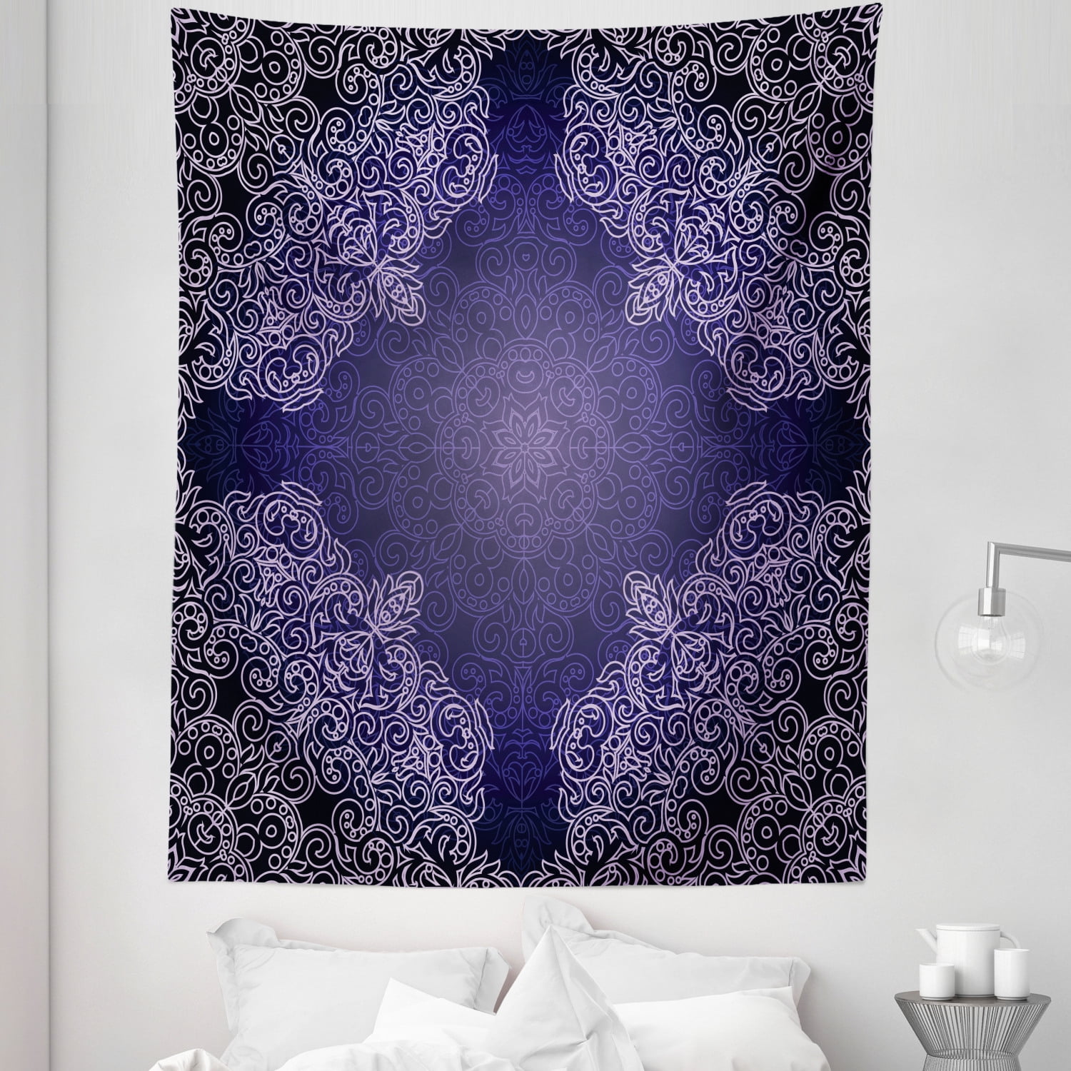 Purple Wall Hanging Beautiful Design Small Tapestry Poster Cotton Fabric Indian 