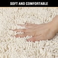 thumbnail image 4 of Microfiber Bath Rugs Chenille Floor Mat Ultra Soft Washable Bathroom Dry Fast Water Absorbent Bedroom Area Rugs, 24 x 42 - Inch, Ivory, 4 of 6