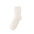 thumbnail image 2 of Tittly Slouch Socks Grip Socks Women Fuzzy Socks Winter Coral Socks Middle Cute Solid Stocking Crew Socks for Women Hats for Men White One Size, 2 of 3
