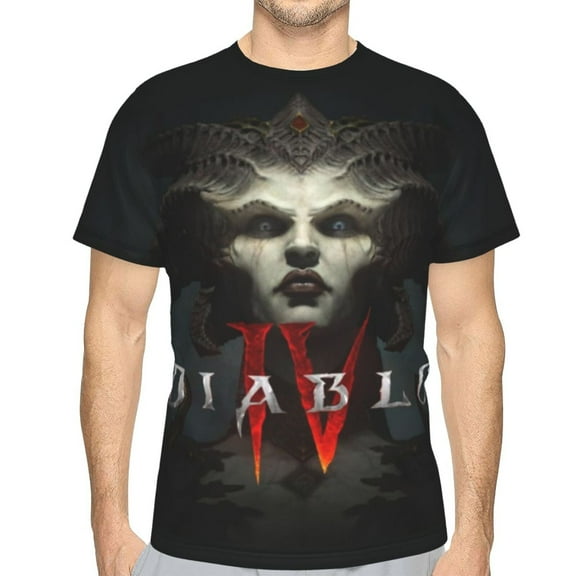 Diablo Iv Unisex 3d Pattern Printed Short Sleeve T-Shirts Casual Graphics Tees Small