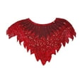 thumbnail image 3 of Yunhgft Beaded Sequin Cape Shoulder Cape for Women Wedding Evening Formal Dresses Family Red, 3 of 9