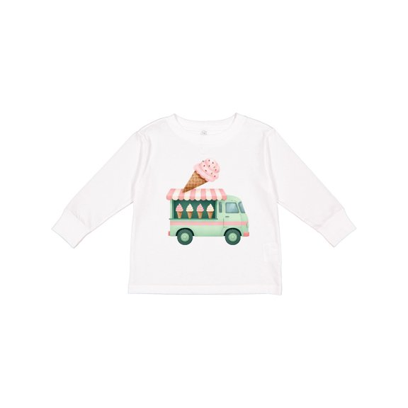 Inktastic Green Ice Cream Truck Girls Long Sleeve Toddler T-Shirt
