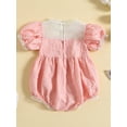 thumbnail image 3 of Coduop Baby Girls Bodysuit Jumpsuit,Short Sleeve Mesh Patchwork Flower Summer Rompers, 3 of 7