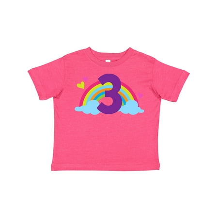 

Inktastic 3rd Birthday Rainbow Number 3 Gift Toddler Toddler Girl T-Shirt