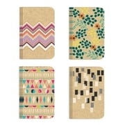 Pocket Notebook Set 12 NotebooksTotal 3.25" x 5.25" Lined Pages, Stitched Binding, 4 Different Designs Stationery Notepad