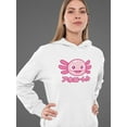 thumbnail image 2 of Kawaii Axolotl Face Design Hoodie Women -Image by Shutterstock, Female Large, 2 of 4