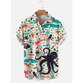 thumbnail image 3 of Camisas hawaianas para hombre, blusas de manga corta con estampado de animales marinos para playa, camisas nuevas de gran tamaño, ropa de diseñador para hombre de alta calidad, 3 of 4