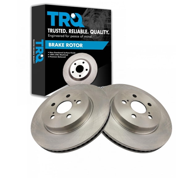 TRQ Front Brake Rotors Set Vented Fits Select 2019-2022 Toyota Corolla 2020-2022 Prius Prime