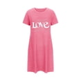 thumbnail image 4 of Sakmal Pink Moomoo Womens Comfy Short Sleepshirt Short Sleeve Love Print Nightgowns for Women, 4 of 6