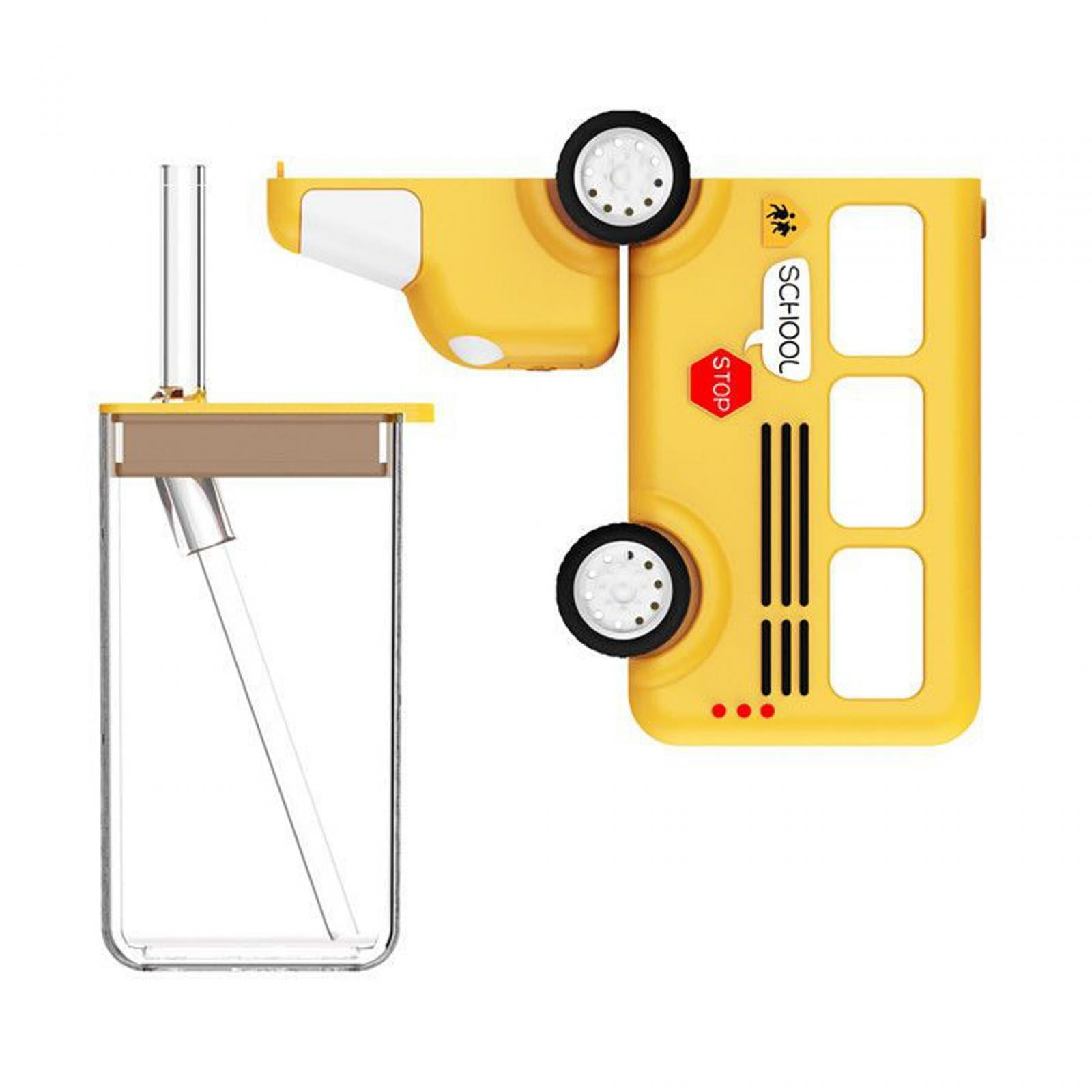 Fiocias Bus Water Bottle for Kids Leakproof Drinking Bottle Kid Water Cup Water Cup with Yellow