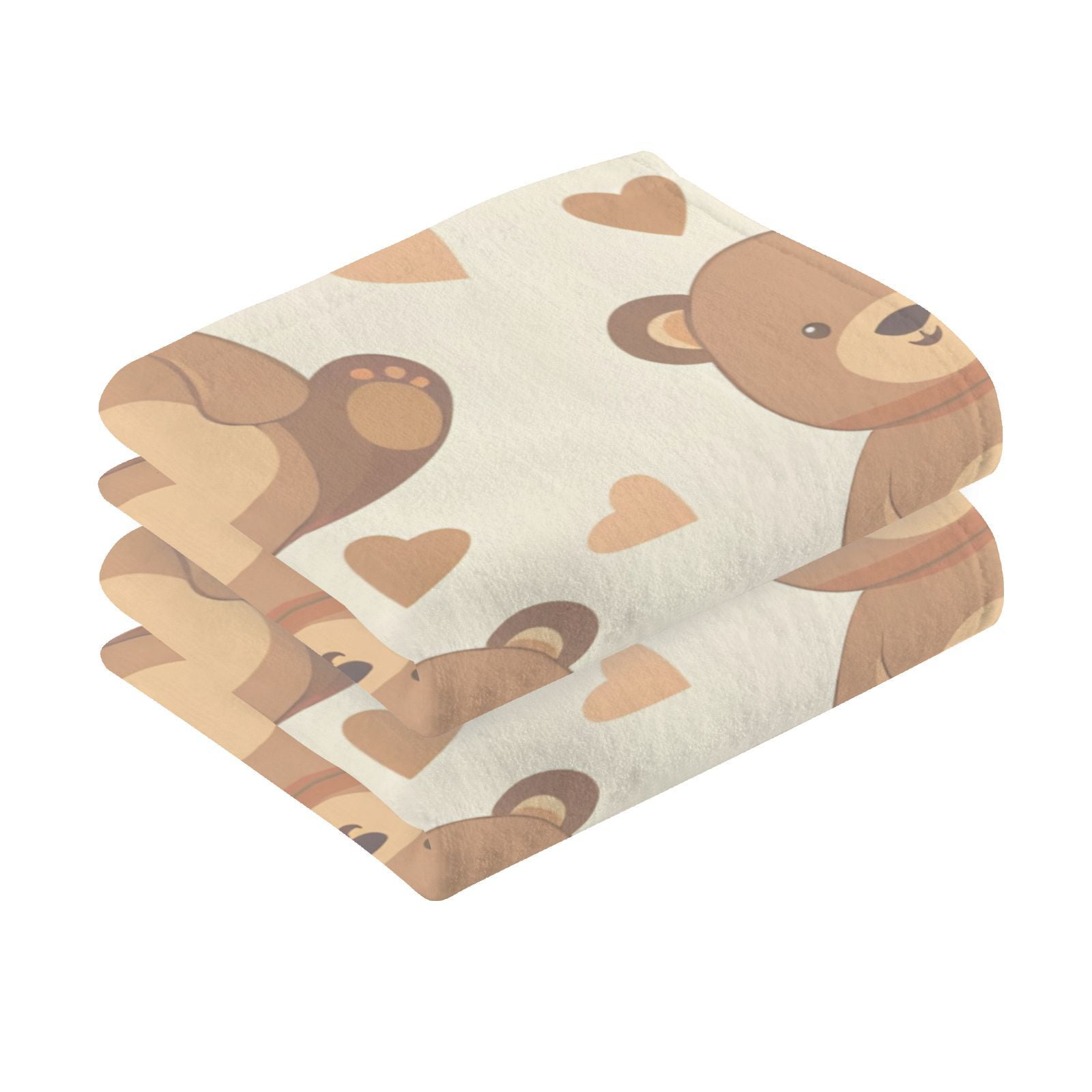Teddy Bears Hand Towel Bath Towels Face Towels Cotton Absorbent for Home Hotel Spa Swimming Yoga Sports Decorative Towel Set of 2