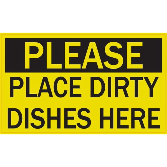 StickerTalk Place Dirty Dishes Here Vinyl Sticker, 5 inches x 3 inches