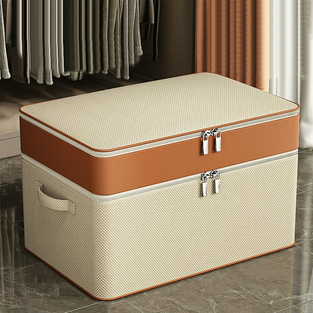 SuoKom Double Layer Oxford Zipper Clothes Storage Bag Wardrobe Storage Box Portable Storage Bag Winter Quilt Storage Box