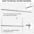 thumbnail image 4 of Hanging Closet Rod, Adjustable Width and Height Closet Hanging Organizer, Space-Saving Clothes Hanging Bar, Closet Extender Hanging Rod Double Closet Hanging Rod,  Chrome, 4 of 9