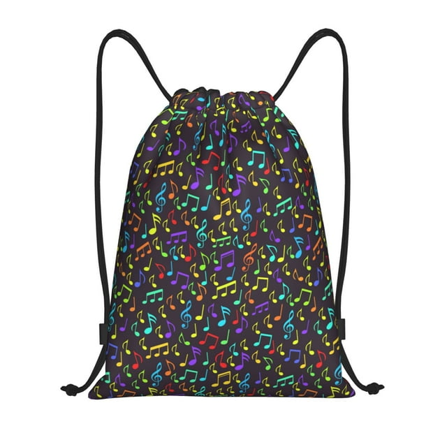 Naloa Sac à Dos à Cordon Imprimé Notes Musicales, Sac de Rangement Sport, Sac de Sport, Sac de Natation, Sac à Cordon pour Sport, Gym, Voyage, Natation, Plage-Moyen