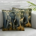 thumbnail image 3 of Shangniulu Elephant Pillow Case,African Elephants Short Plush Cushion Cover Square Standard Home Decorative for Men/Women Gray Yellow, 3 of 5