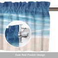 thumbnail image 6 of Summer Blue Beach Valance Curtain for Windows Coastal Nautical Watercolor Gradient Ocean Sea Waves Rod Pocket Curtain Valances Short Window Treatments for Kitchen Bathroom Laundry 54 x 18 Inch, 6 of 9