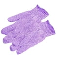 thumbnail image 1 of Shisuyan Body Scrub Gloves Five-Fingered Purple 2Pcs 7.5X5.1X0.2In, 1 of 5