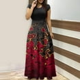 thumbnail image 1 of TIMIFIS Robe Longue Maxi d'Halloween pour Femmes Manches Courtes Col Rond Taille Haute Robe Longue Fluide Tendance Graphique Fête Automne/hiver s, 1 of 5