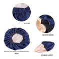 thumbnail image 2 of Shower Cap, Satin Lined Shower Cap, Extra Large Shower Cap for Women, Reusable Waterproof, Navy Blue, 2 of 4