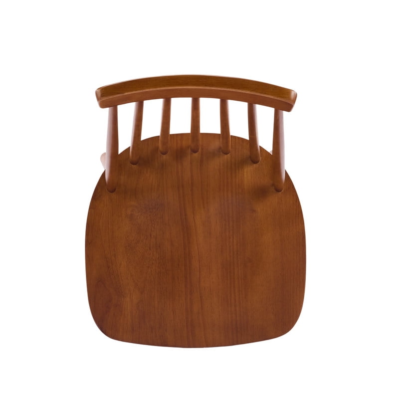 Solid Wood Dining Chairs Set of 2, Ergonomic Windsor Backrest Mid-Century Modern Armless Kitchen Side Chairs