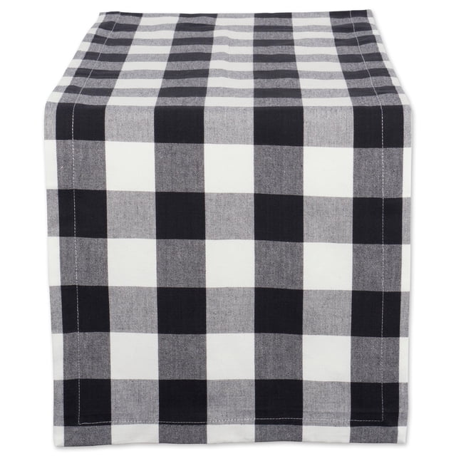Camino de Mesa DII Cuadro Vichy Negro y Blanco 36x274 cm