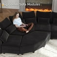 thumbnail image 5 of LLappuil Modular Sectional Sofa, 8 Seat Modular Sectional Sofa with Storage, 4 Corner Large Seat, Adjustable Armrest, 25.6" Deep Seat Chenille Corner Sofa Couch Black, 5 of 10