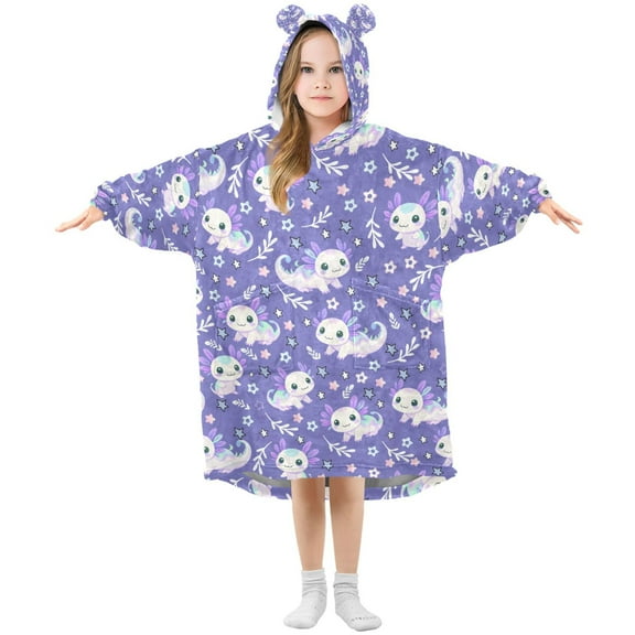 joogoo Wearable Blanket Axolotl Galaxy Hoodie for Oversized Sherpa Hooded 3-14 YR M