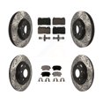 thumbnail image 1 of Transit Auto Front Rear Coated Drilled Slotted Disc Brake Rotors and Ceramic Pads Kit for Car Audi Q5 KDT-100385, 1 of 11