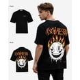 thumbnail image 5 of G West Mens Fire Smile Life Style Oversized T-Shirt White Size- L, 5 of 7