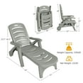thumbnail image 3 of Costway Folding Chaise Lounge Chair 5-Position Adjustable Recliner Grey, 3 of 12