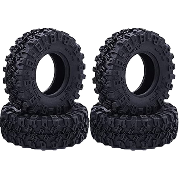 LINLIN 4PCS 52MM 1.0 Micro Crawler Tires Rubber Wheel Tires Compatible with 1/24 RC Crawler Car Axial SCX24 90081 AXI00001 Deadbolt