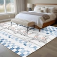 thumbnail image 4 of 5'x7' Area Rugs for Living Room Bedroom, Blue Plaid Farmhouse Washable Rug Carpet Runner Indoor Outdoor, Watercolor Cute Country Pigs Checkered Non Slip Floor Mats Area Rug for Kitchen, Nursery, 4 of 8
