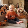 thumbnail image 6 of RUINIXCW Toddler Baby Boy Girl Halloween Sweater Outfit Warm Fall Winter Knit Sweaters Boys Girls Pumpkin Skull Goose Ghost Embroidery Long Sleeve Knitwear Jumper Pullover Tops, 6 of 9