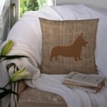 thumbnail image 3 of Carolines Treasures BB1069-BL-BN-PW1414 Corgi Burlap and Brown   Canvas Fabric Decorative Pillow BB1069 14Hx14W, 3 of 4