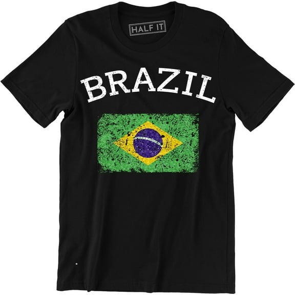 Brasil Brazil Brazilian Flag National Ethnic Pride World Cup-Mens Tee Shirt