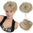 thumbnail image 1 of Yanonmyfd Short Hair Topper for Women Boost Volume,Clip in Textured Wavy Topper Hairpiece Synthetic Fibers with Breathable Rose Base 6.5x6.5 Inch T4-88# Salt-and-Pepper Gray Wiglet Hairpice for Mom, 1 of 14